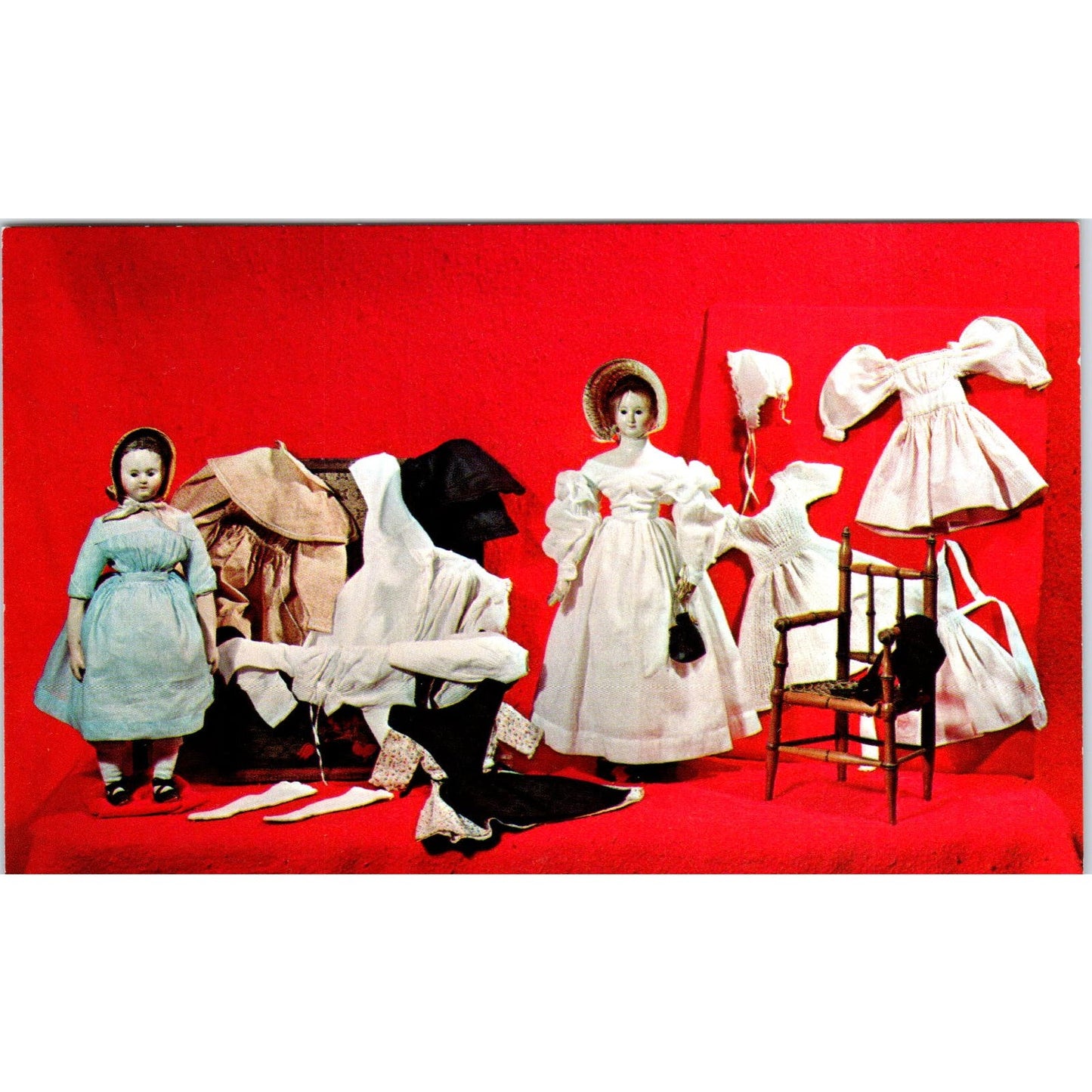 Abigale & Annabelle Dolls Yesteryears Museum Sandwich MA Original Postcard PB6