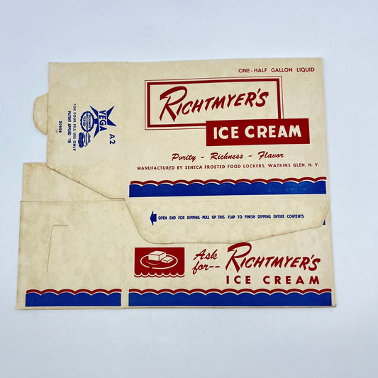 1940s Richtmyer’s Ice Cream Box Seneca Frosted Food Lockers Watkins Glen NY L4-2