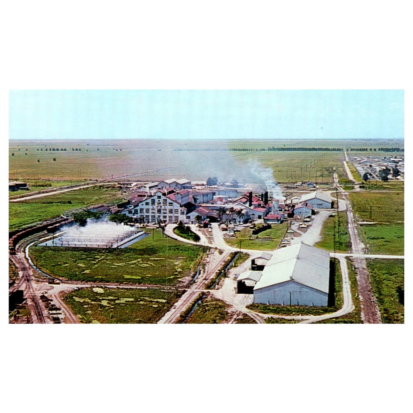 Vintage Postcard - Largest Raw Sugar Mill in US Clewiston Florida TJ6-1