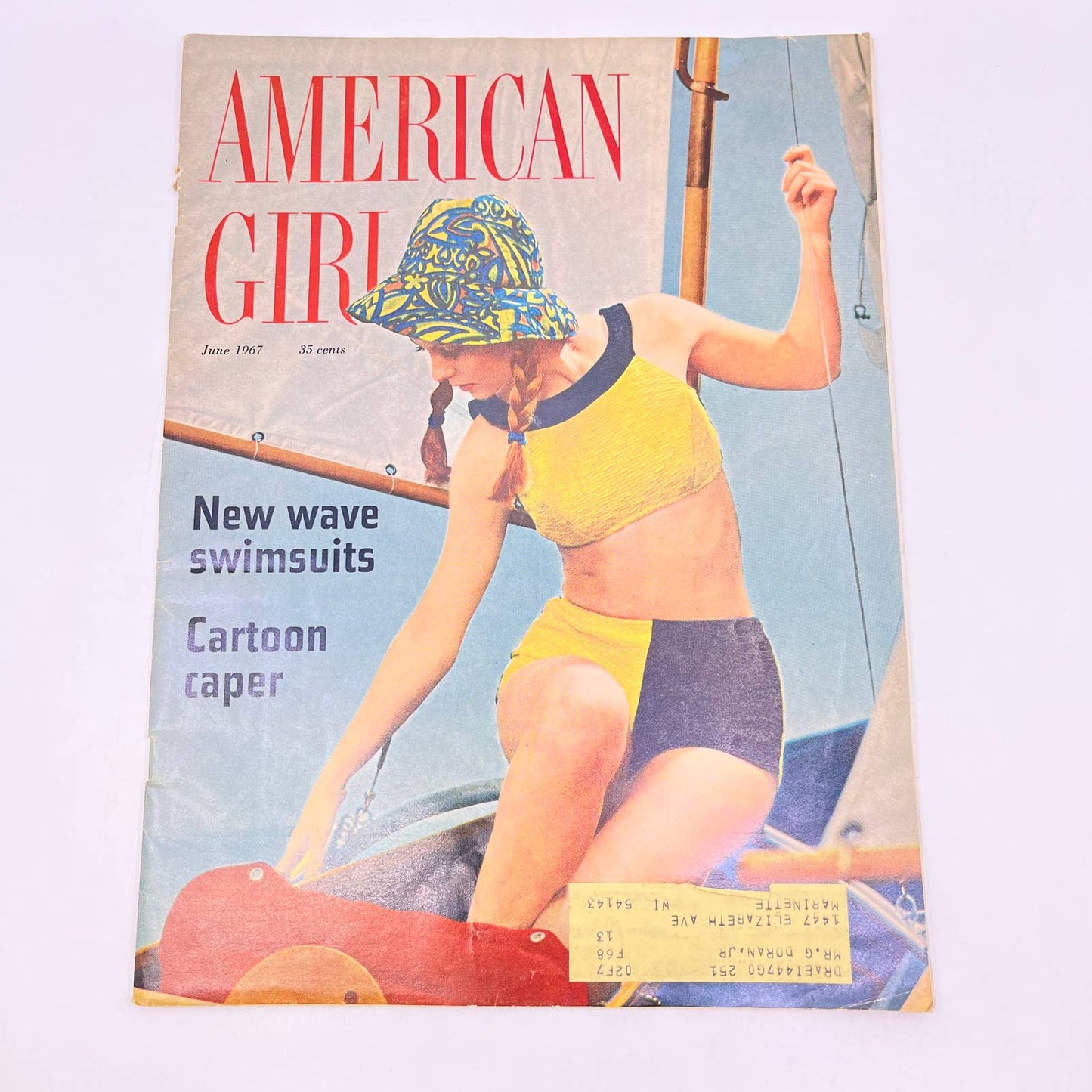 1967 June American Girl Teen Magazine New Wave Swimsuits Cartoon Caper TF9