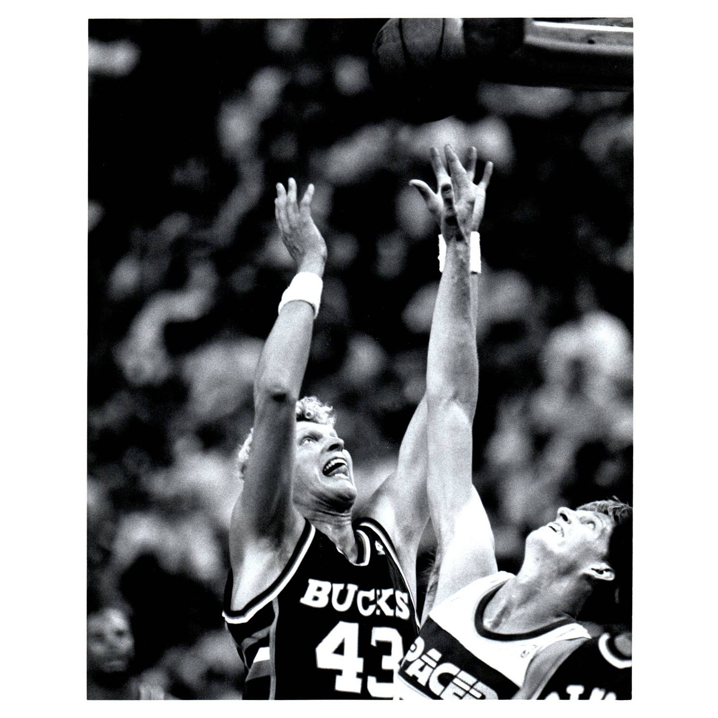 1989 Press Photo Basketball NBA Milwaukee Bucks Jack Sikma 8x10" AD3-2