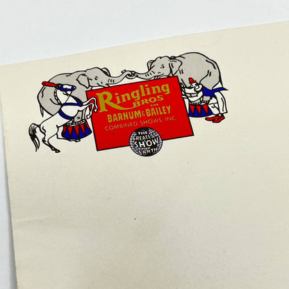 Vintage Ringling Bros and Barnum & Bailey Circus Blank Envelope AB2