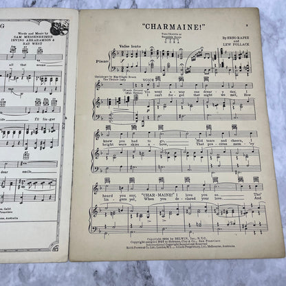 Vintage 1927 Charmaine Sheet Music Enro Rapee Lew Pollack V38