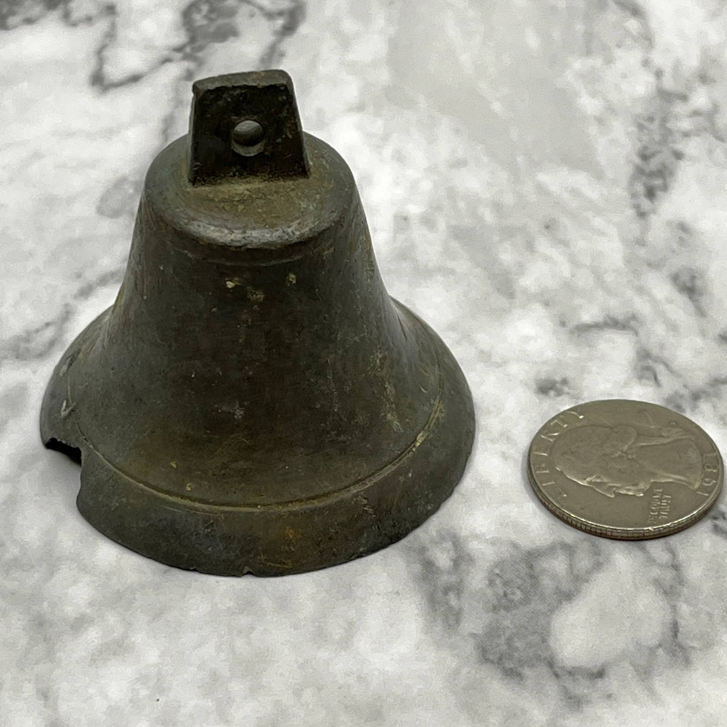 Antique Primitive Metal Bell Chipped No Clapper 2" SA2