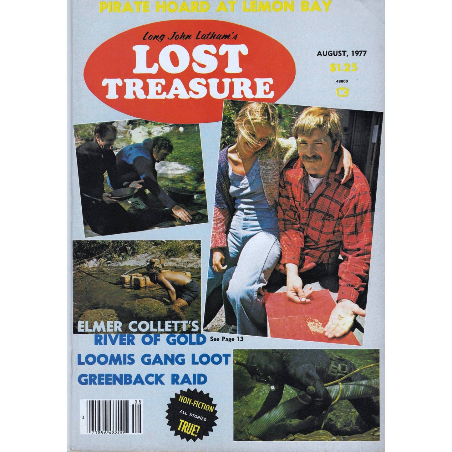 Long John Lathams Lost Treasure Magazine Lost Mines, Buried, Sunken Aug 1977 M1