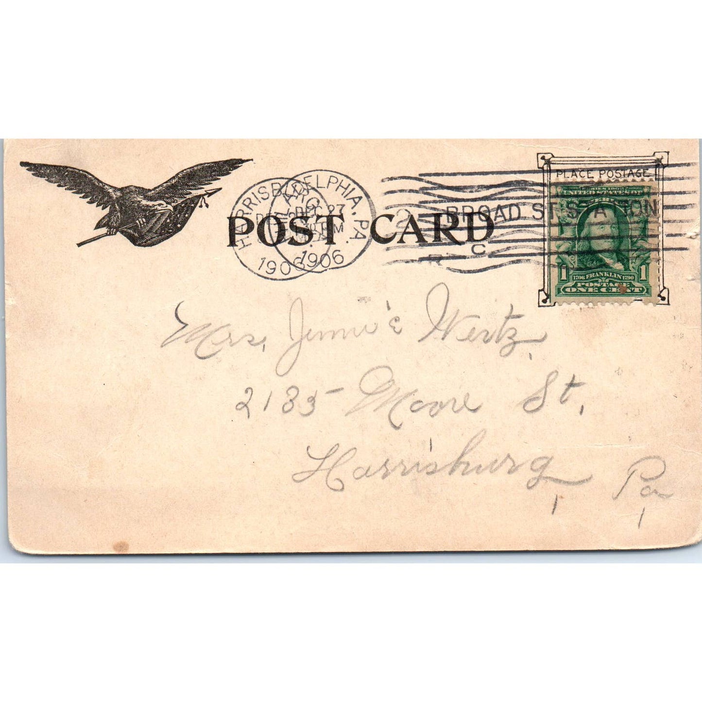1906 Postcard Photo RPPC of the New Mint in Philadelphia PA TI1-1