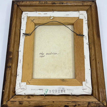 1984 Original Framed Peggy Harris Painting on Canvas The Audition- Wren Bird TG1