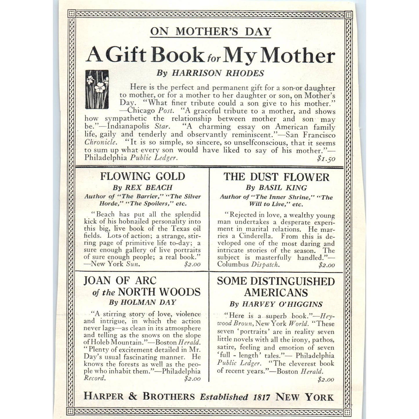 c1920 Harper's Magazine Ad - Shur-on Spectacles & Eyeglasses TF6-1