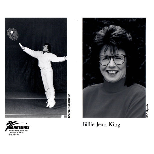 1980s Press Photo Tennis Billie Jean King HBO Sports TeamTennis 8x10" AD3-4
