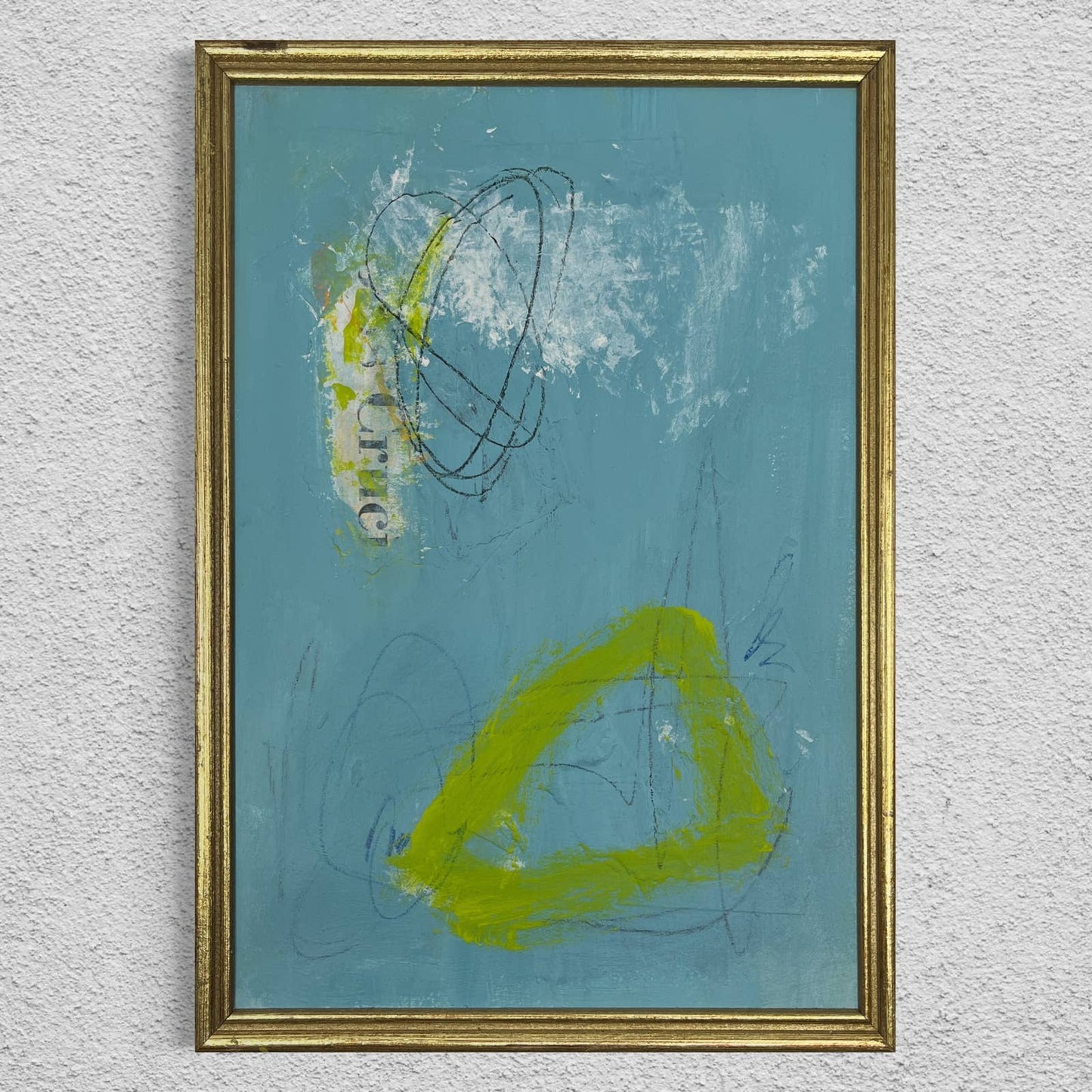 Original Framed Mixed Media Abstract Art Painting 9x13 “Outside Ministry" With COA