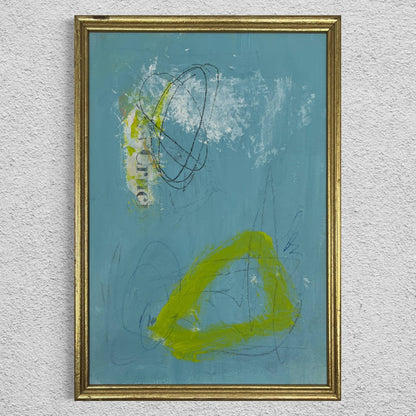 Original Framed Mixed Media Abstract Art Painting 9x13 “Outside Ministry" With COA