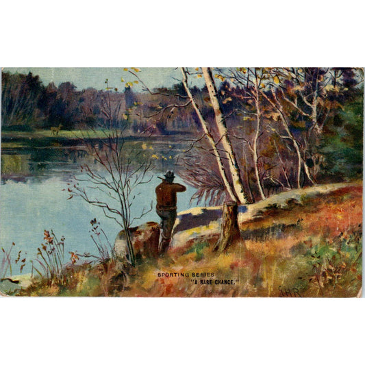 Sporting Scenes A Rare Chance Hunting c1905 Original Postcard TK1-P13