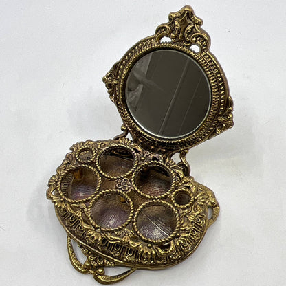 Vintage Celeste Lipstick Holder Gold Tone Filagree Ornate Vanity 5 Tubes TI4