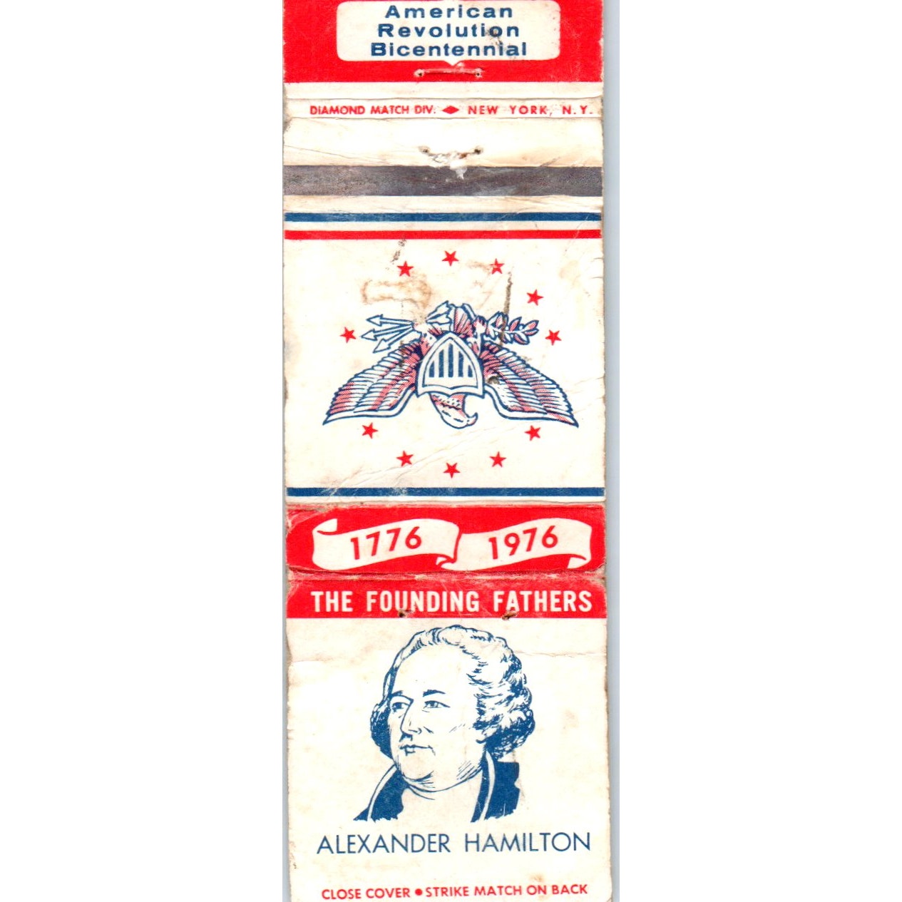 1776 Founding Fathers Alexander Hamilton Advertising Matchbook Cover MM9-8