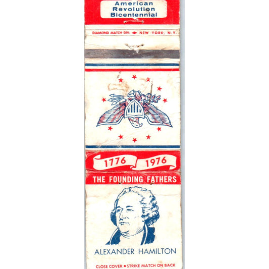 1776 Founding Fathers Alexander Hamilton Advertising Matchbook Cover MM9-8