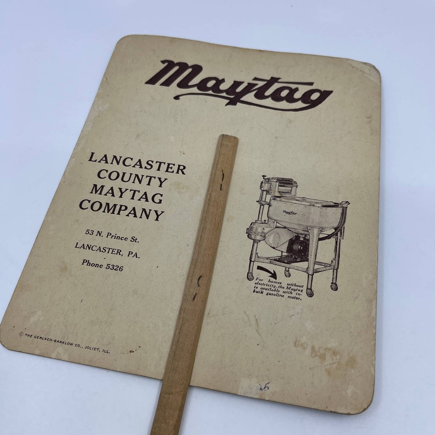 1920s Advertising Fan Maytag Washing Machines Lancaster PA FL4