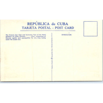 Cabana Swimming Pool Hotel Nacional de Cuba Havana Original Postcard TK1-P16