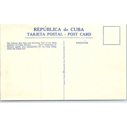 Cabana Swimming Pool Hotel Nacional de Cuba Havana Original Postcard P3-1
