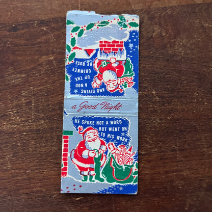 Christmas Santa Faye D. Littleton Kansas City Advertising Matchbook Cover SB3-M4