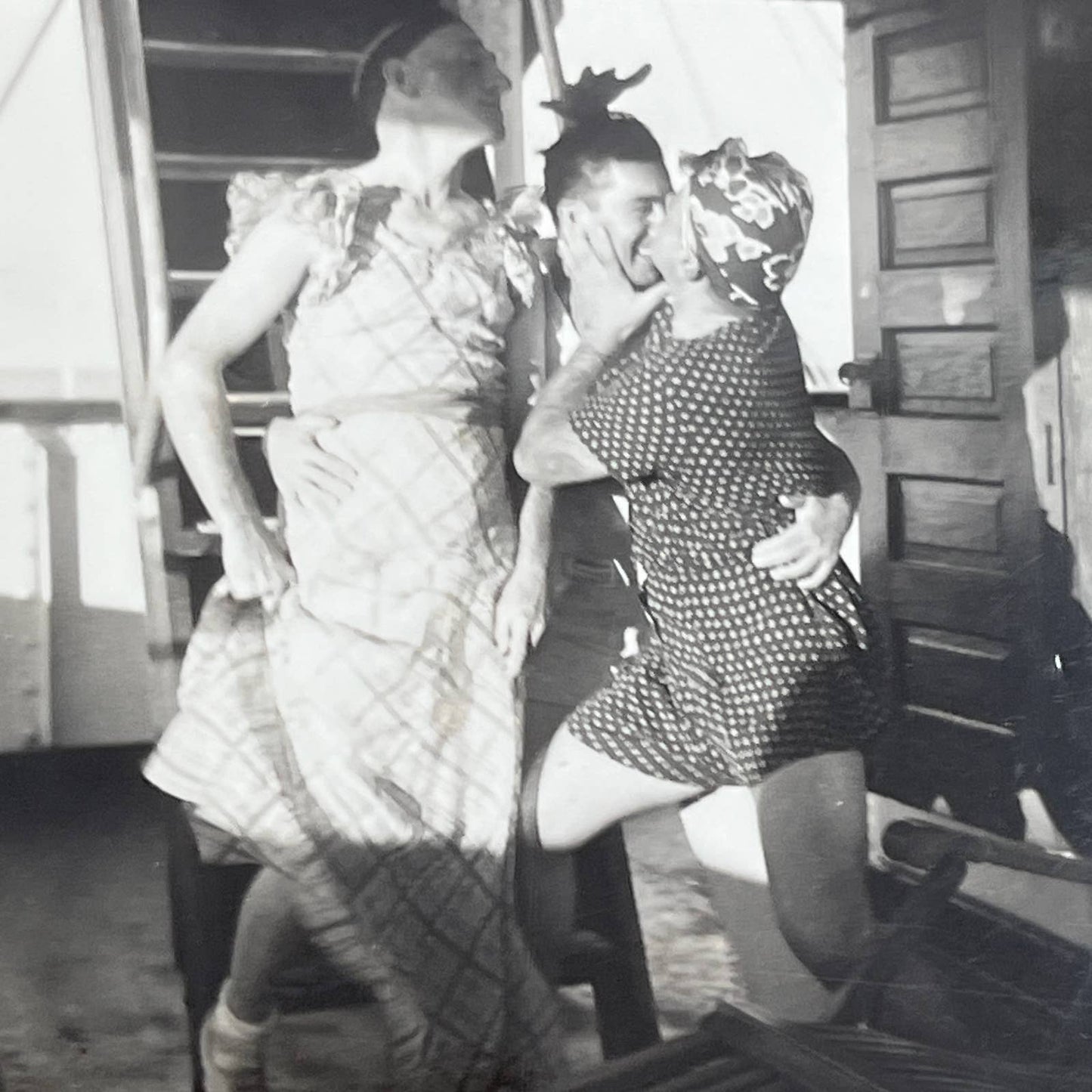 1937 Photos & Negatives of Men Dressed in Drag on Freighter Cruise Ship SE8