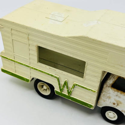 1973 Vintage Tonka Winnebago RV Camper White Tan and Green Mini Winnie 6” TD2