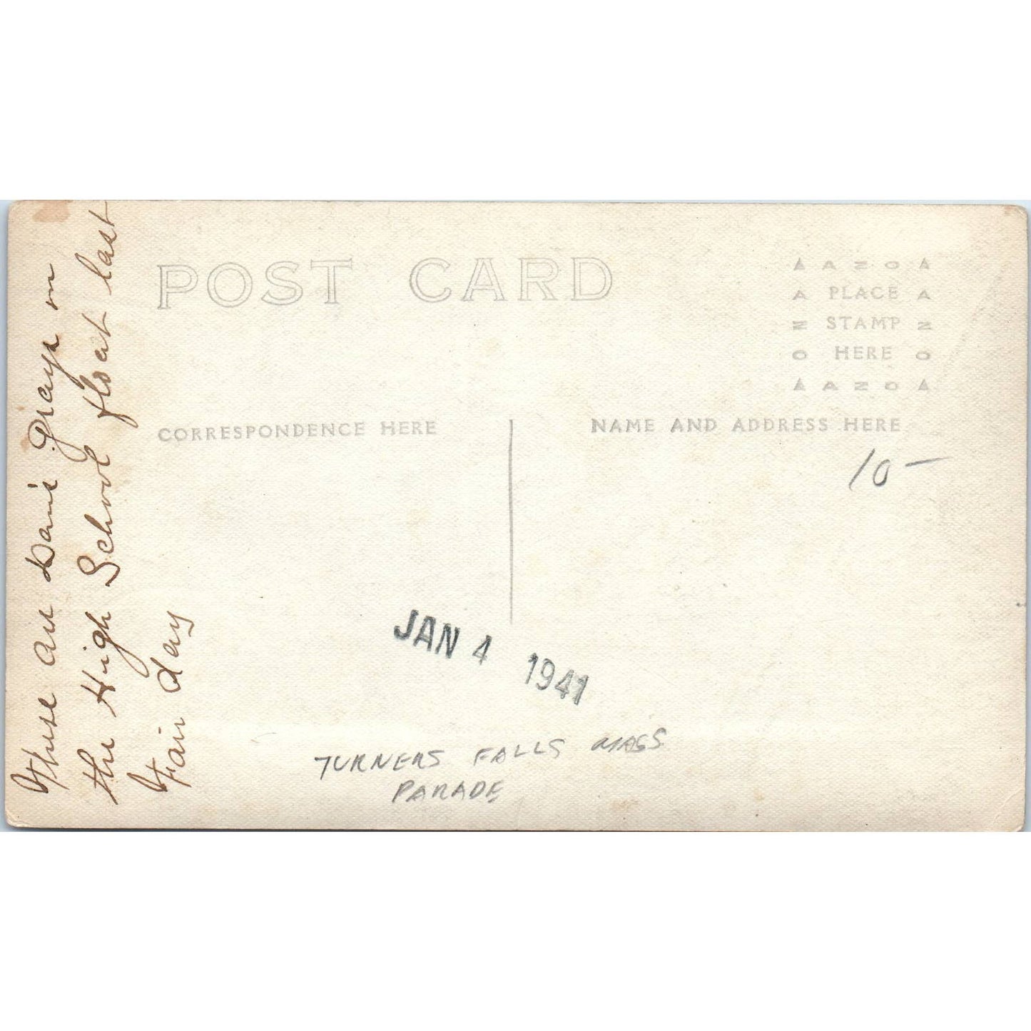 Antique Postcard RPPC Horse Drawn Float Turners Falls Mass Parade SE8