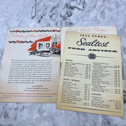 Holiday 1945 The Sealtest Food Adviser / Cook Book / Recipes TJ4