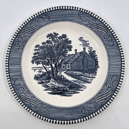 CURRIER & IVES Royal Blue 7.25" Plate Lake House/Washington's Birthplace TI3-3