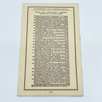 c1910 G. Schoepfer Glass Eyes Catalog Taxidermist & Furrier Supplies NY TF7