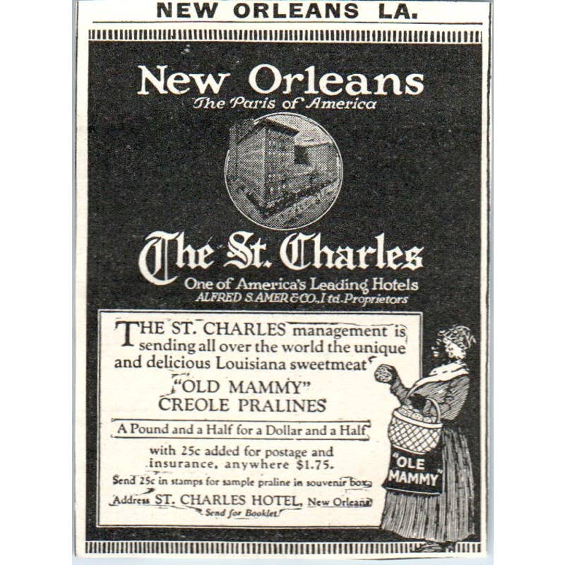 St. Charles Hotel New Orleans Louisiana - 1921 Original Ad TJ7-S7