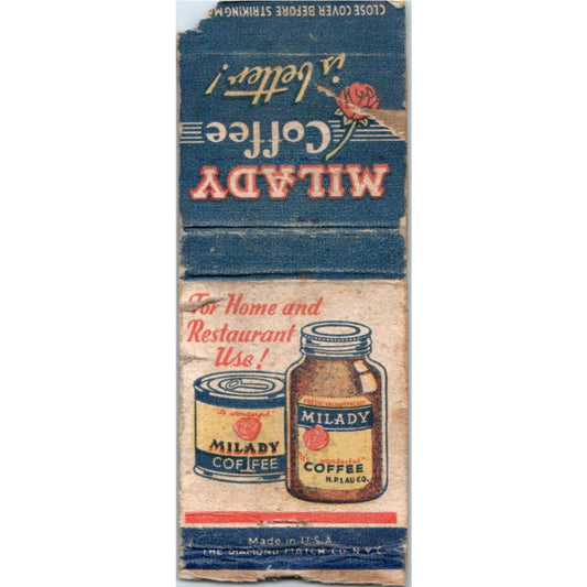 Milady Coffee Advertising Matchbook Cover MM10-2