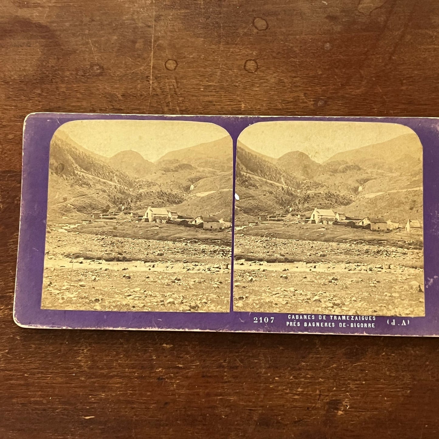 Cabanes De Tramezaigues PrēsBagneres De-Bigorre Antique Stereoview Card TJ9-V1