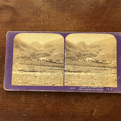 Cabanes De Tramezaigues PrēsBagneres De-Bigorre Antique Stereoview Card TJ9-V1
