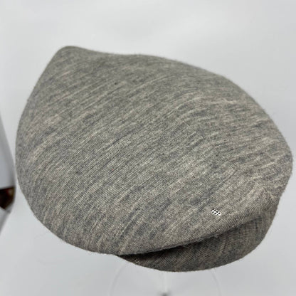 Vintage Gray Knit Beanie Beret with Bow & Rhinestone Some Wear  HB1