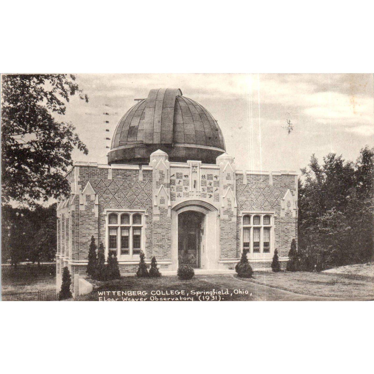 Wittenberg College Springfield OH Elgar Weaver Observatory 1931 Postcard TK1-P12