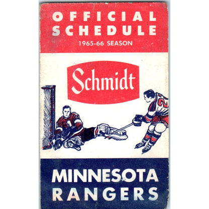 St. Paul Rangers Hockey Home Game Schedule 1965-66 Season Schmidt TK1-P3