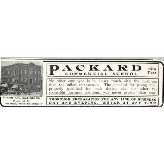 Packard Commercial School New York - 1903 Original Ad TJ7-L