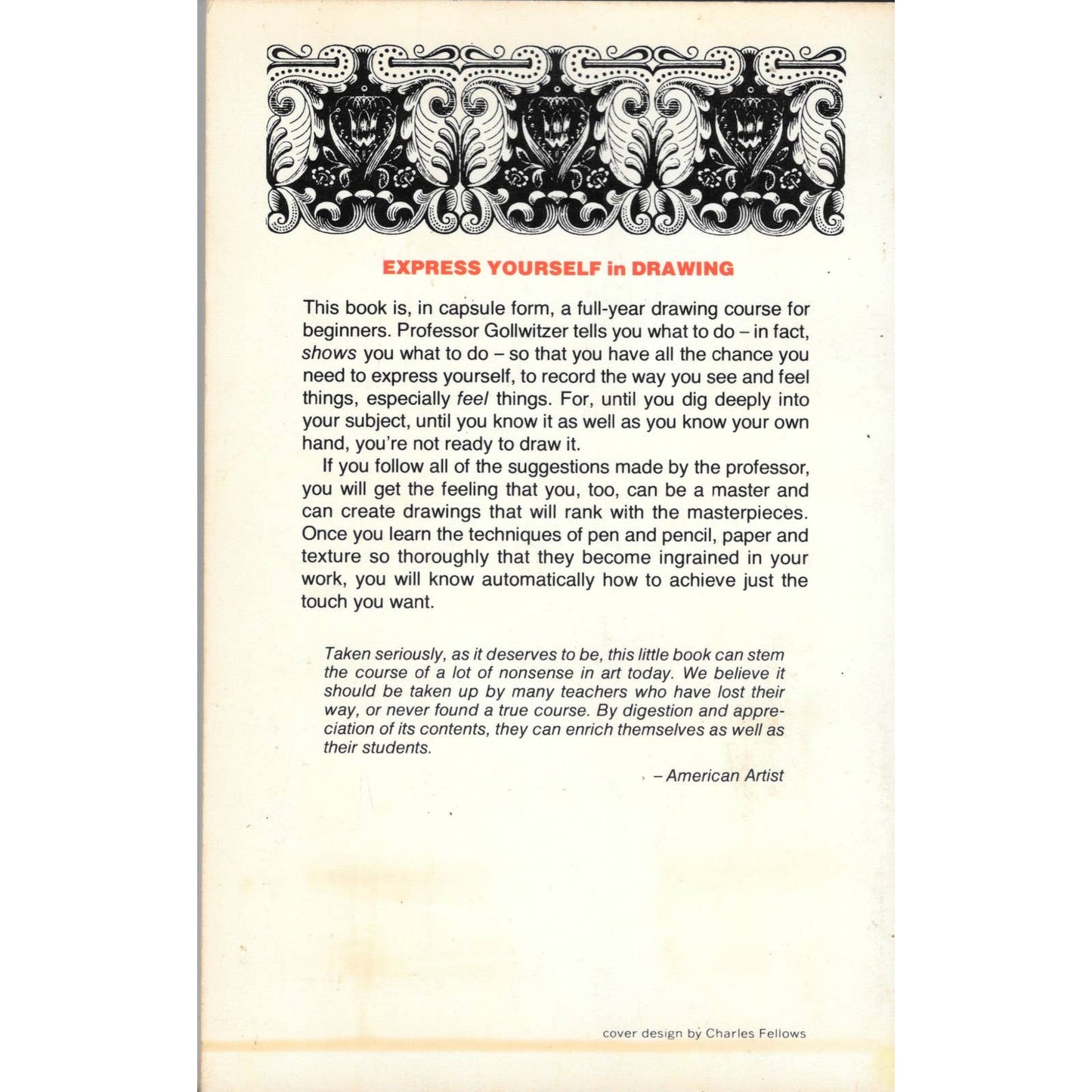 Express Yourself in Drawing Gerhard Gollwitzer 1976 Softcover TJ7