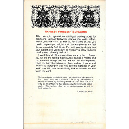 Express Yourself in Drawing Gerhard Gollwitzer 1976 Softcover TJ7