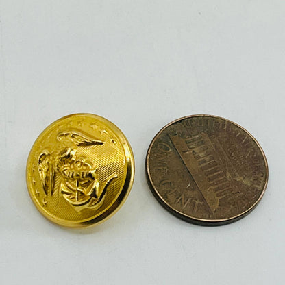 Anodized Gold Marine Uniform Small Button Waterbury Button Co LOT OF 12 SB5-3