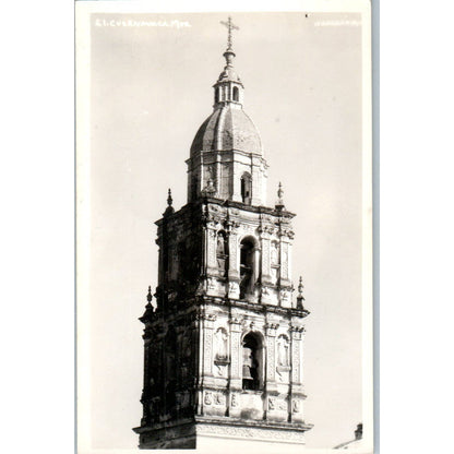 Torre de Catedral Cuernavaca Mexico - Original RPPC Postcard TJ7-MP