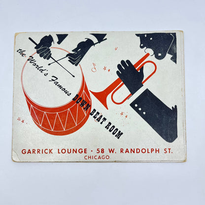 1940s Down Beat Room Garrick Lounge WWII Soldier Souvenir Photo Chicago PBR AB2