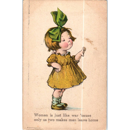 Little Girl "Women is Like War..." Charles Twelvetrees Postcard TK1-P18