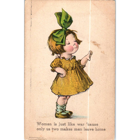 Little Girl "Women is Like War..." Charles Twelvetrees Postcard TK1-P18