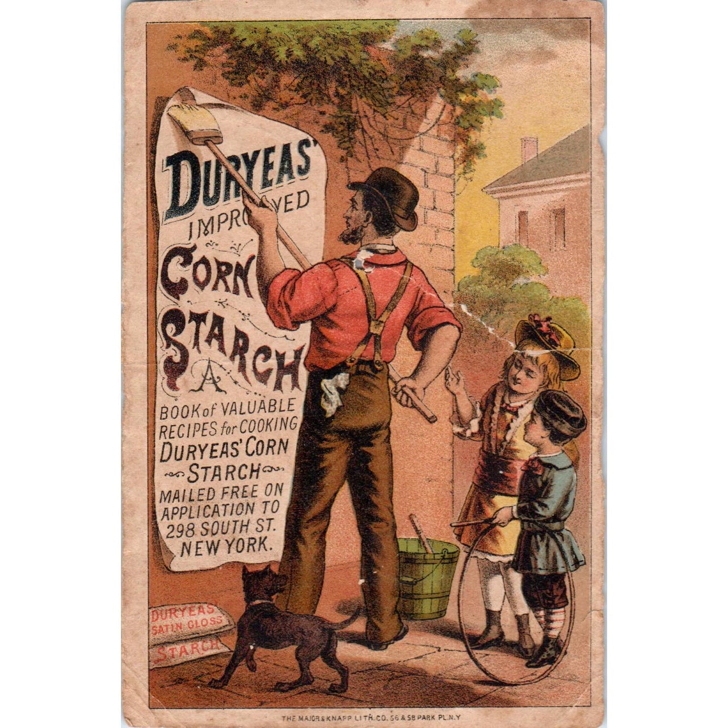 1880s Victorian Trade Card Duryea's Improved Corn Starch w/ Recipes on Back SE8