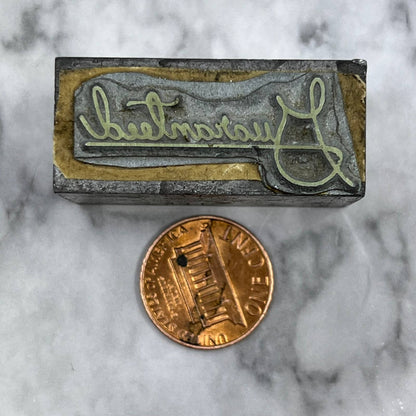 Vintage Printing Letterpress Printers Block Plate “Guaranteed” TJ518