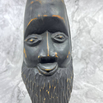 Vintage Carved Wooden Jamaica Tiki Folk Art Bust Face 11" Heavy Solid Wood TB5
