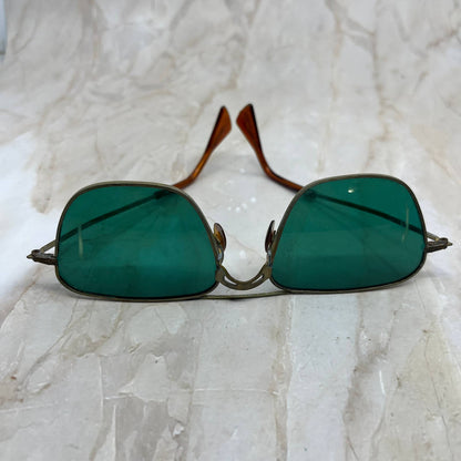 Retro Brass & Green Lens Aviator Sunglasses Eyeglasses Frames TJ1-G3-9