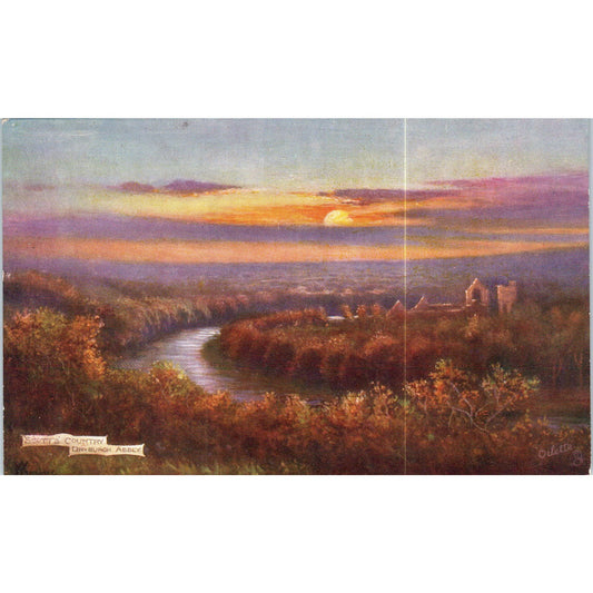 Scott's Country Dryburgh Abbey Raphael Tuck Oilette Original Postcard P3-2