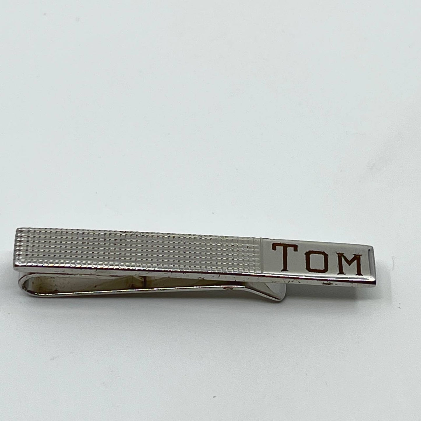 VTG SilverTone TOM Monogrammed Tie Clip Tie Pin SC3
